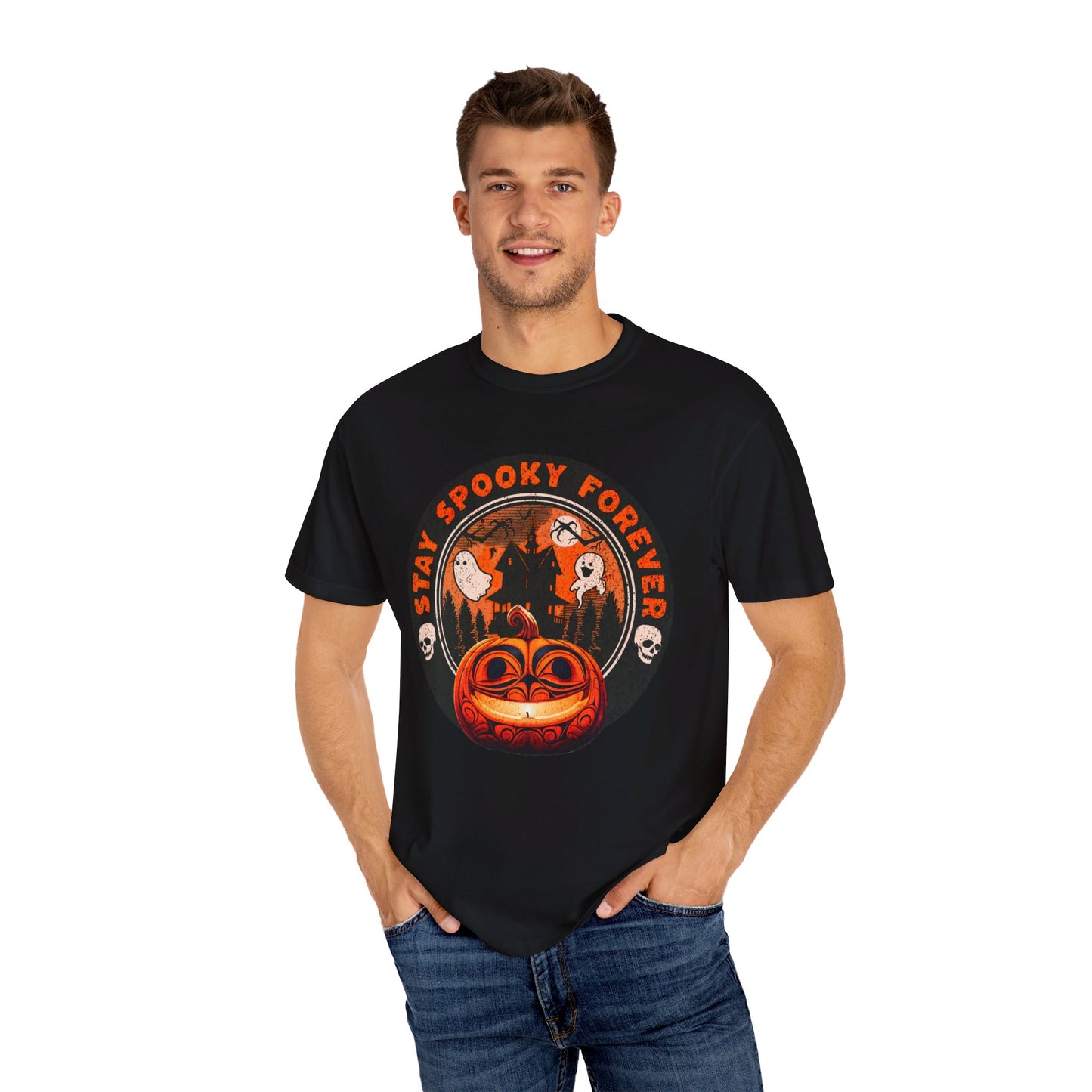 Unisex Garment-Dyed Stay Spooky Forever Tee